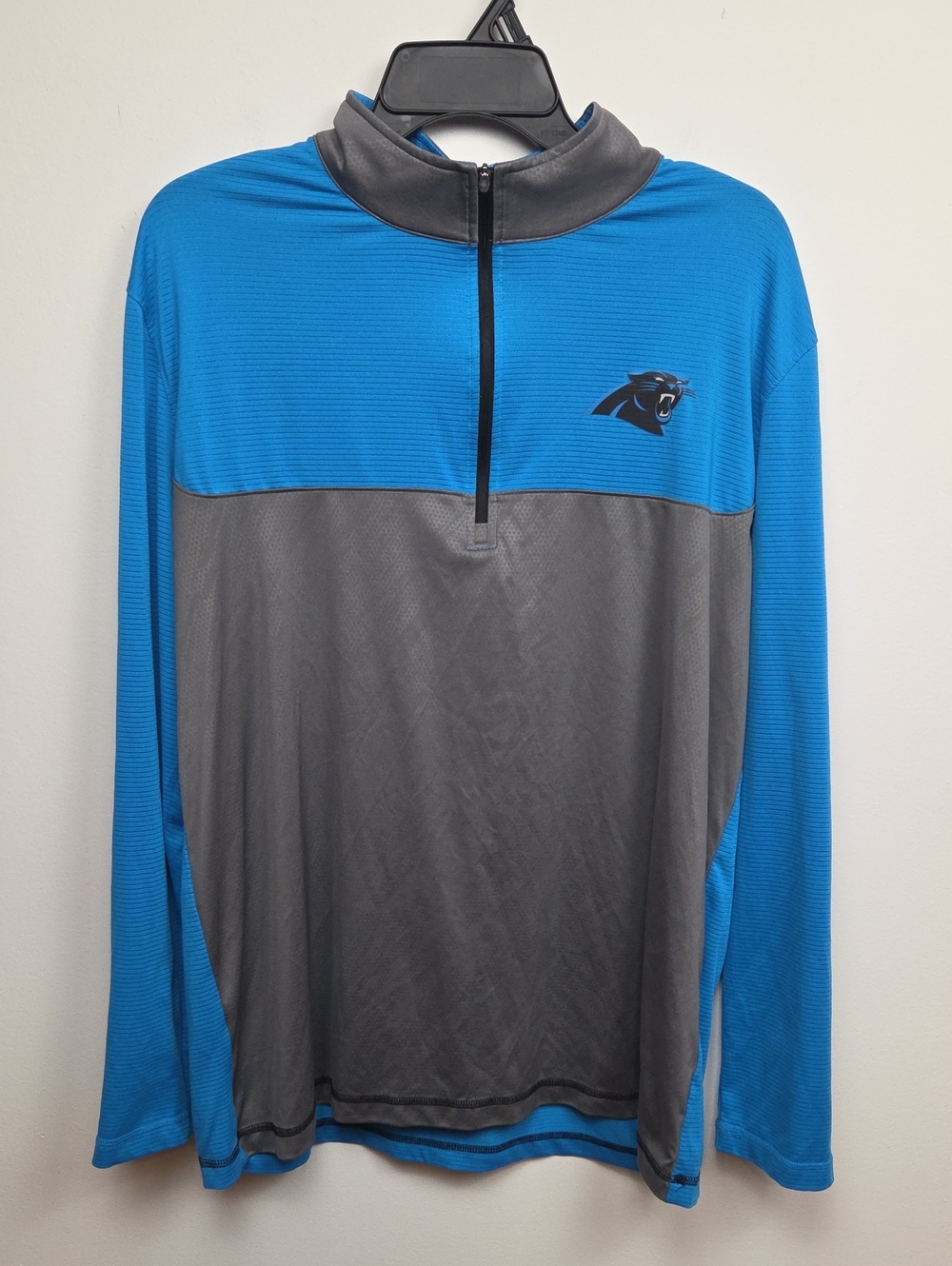 Men's NFL Team Apparel Carolina Panthers Long Sleeve Football Pullover Shirt XL